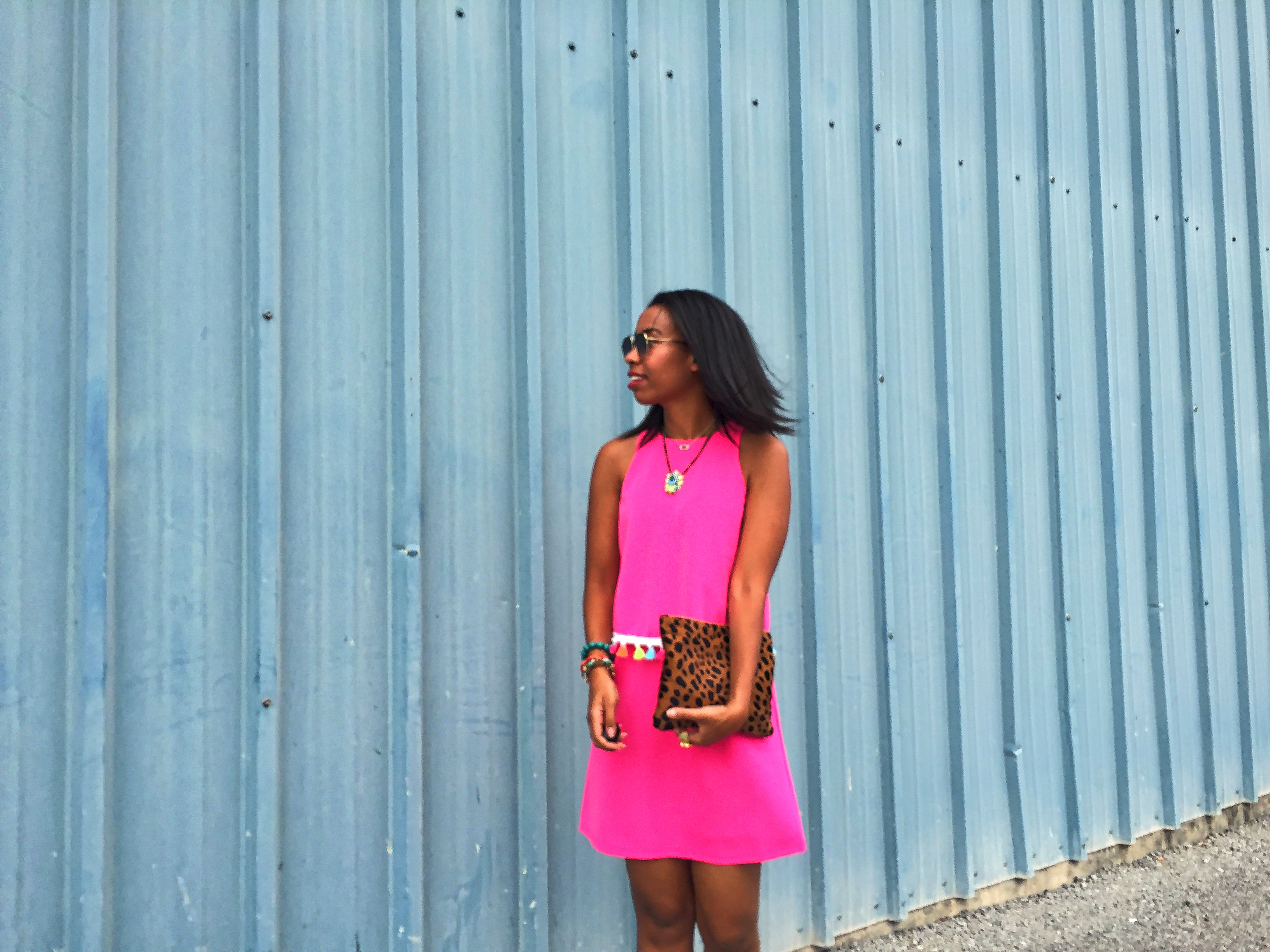 hot pink tassel dress