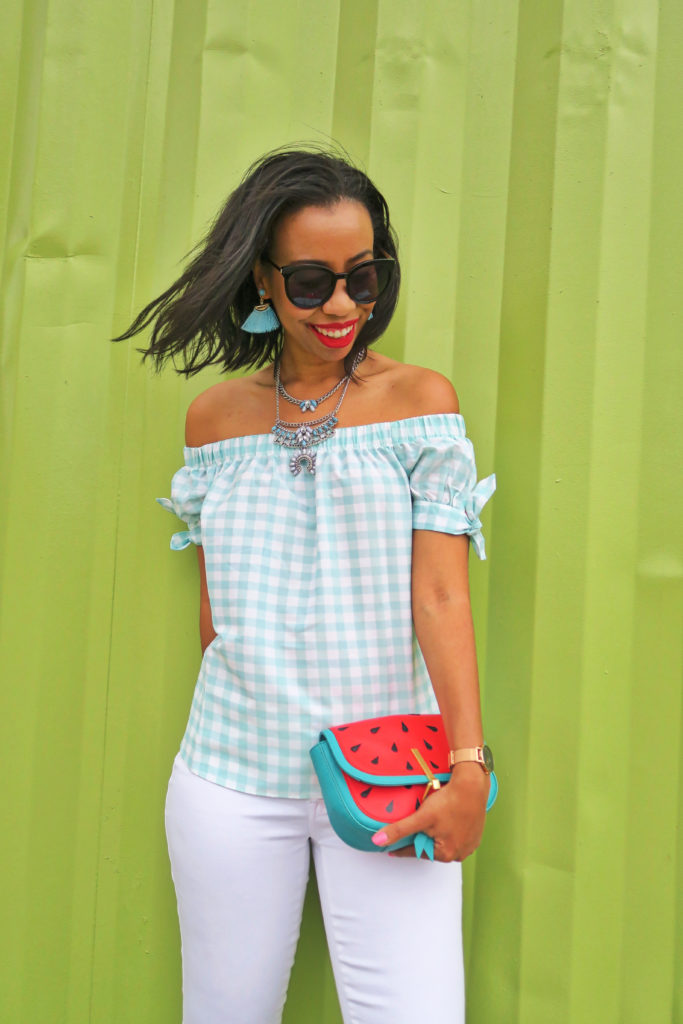 Check Yes or Be Green With Envy | Green Gingham Top for Summer